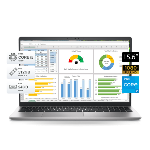 Laptop Dell Inspiron 3520, 15.6" FHD IPS, i5-1235U, 24GB DDR4, SSD M.2 512GB, FreeDOS, Silver