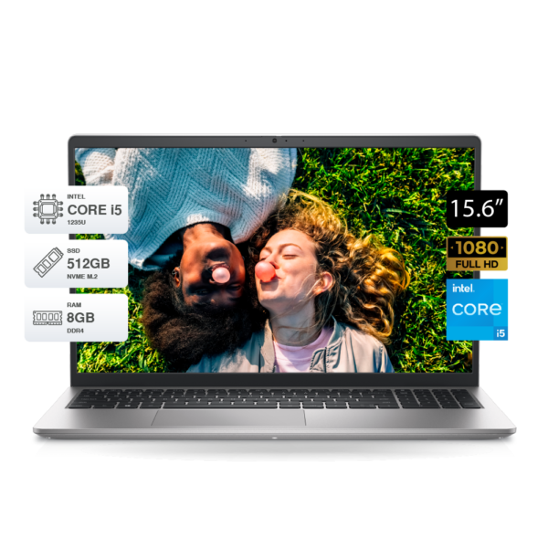 Laptop Dell Inspiron 3520, 15.6" FHD IPS, Core i5-1235U, RAM 8GB DDR4, SSD M.2 512GB, FreeDOS, Silver